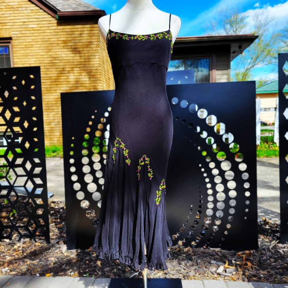 Vintage Betsey Johnson 1990's Silk Dress - Size 8 (fits like a 6)